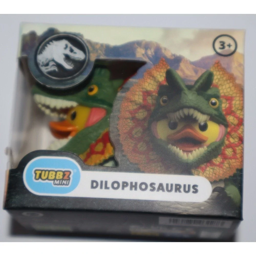 Tubbz Mini Jurassic World DILOPHOSAURUS & T-REX Dinosaur Ducks Lot 2 of NEW